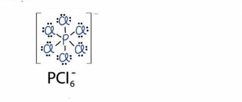 Answer the questions in the table below about the shape of the phosphorus hexachloride (pci^1_6) ani