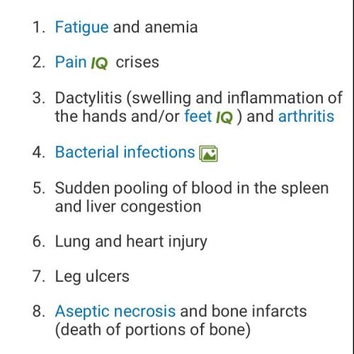 Which is a symptom that is common in people with sickle cell disease?