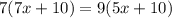 7(7x+10)=9(5x+10)