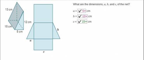 A triangular prism. The rectangle has a base of 15 centimeters and height of 5 centimeters. Another