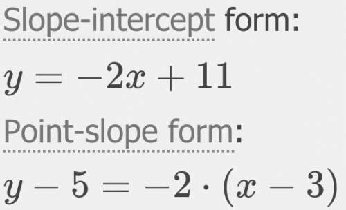 Which equation has a slope of -2 and passes through the point (3, 5)

y = -2x +13
y =-2x +7
y = -2x