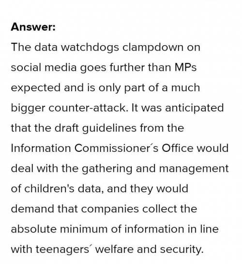 The data watchdogs clampdown on social media goes further than MPs expected and is only part of a mu