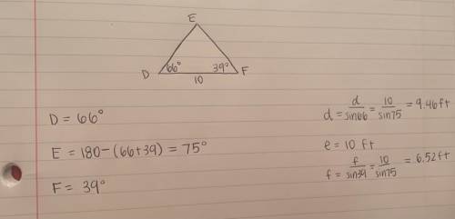 I NEED HELP ! 
this is trigonometry, have to use the sine law and show work