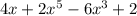 4x+2x^5-6x^3+2