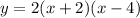 y=2(x+2)(x-4)