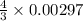 \frac{4}{3}\times 0.00297