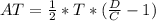 AT = \frac{1}{2} * T *  (\frac{D}{C} - 1)