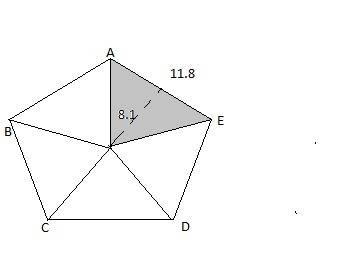 Calculate the area of the regular pentagon below:  a regular pentagon with side length of 11.8 inche