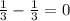 \frac{1}{3} -\frac{1}{3} =0