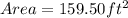 Area = 159.50ft^2