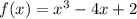 f(x) = x^3 - 4x + 2