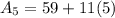 A_5=59+11(5)