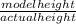 \frac{model height}{actual height}