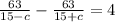 \frac{63}{15  - c} - \frac{63}{15  + c} = 4