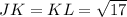 JK = KL = \sqrt{17