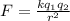 F = \frac{kq_{1}q_{2}}{r^2}\\