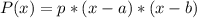 P(x) = p * (x - a) * (x - b)