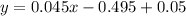 y = 0.045x - 0.495 + 0.05