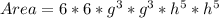 Area= 6*6*g^3*g^3*h^5*h^5