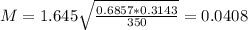 M = 1.645\sqrt{\frac{0.6857*0.3143}{350}} = 0.0408