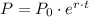 P = P_0 \cdot e^{r\cdot t}