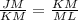 \frac{JM}{KM}=\frac{KM}{ML}