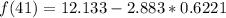 f(41) = 12.133 - 2.883*0.6221