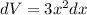 dV =3x^2dx