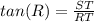 tan(R) = \frac{ST}{RT}