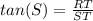 tan(S) = \frac{RT}{ST}