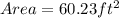 Area = 60.23ft^2