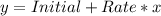 y = Initial + Rate* x