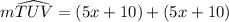 m\widehat {TUV} =  (5x +10)\degree +  (5x +10)\degree