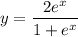 y=\dfrac{2e^x}{1+e^x}