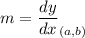 m=\dfrac{dy}{dx}_{(a,b)}