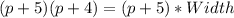 (p + 5) (p + 4)= (p+5)* Width