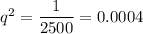 q^2 = \dfrac{1}{2500}= 0.0004