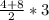 \frac{4+8}{2} *3