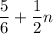 \dfrac{5}{6}+\dfrac{1}{2}n