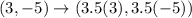 (3,-5)\to (3.5(3),3.5(-5))