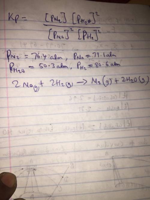 Nitrogen monoxide and hydrogen react to form nitrogen and water, like this: 2NO(g) 2H2(g) N2(g) 2H2O