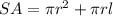 SA = \pi r\² + \pi rl