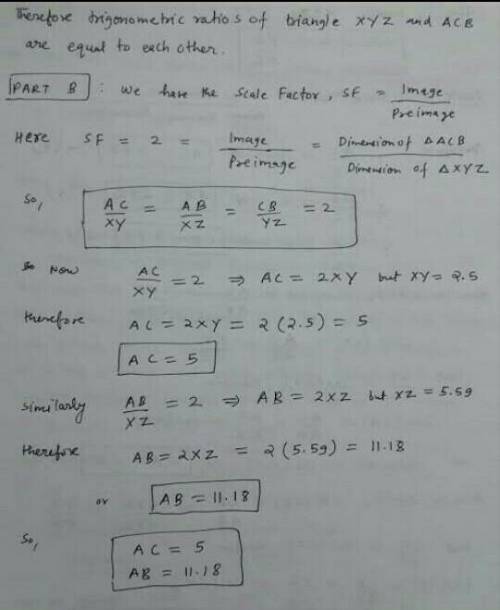 I Will GIVE BRAINLIEST Pls help ASAP

Triangle XYZ was dilated by a scale factor of 2 to create tria