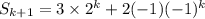 S_{k+1}=3\times2^k+2(-1)(-1)^k