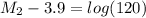 M_2-3.9 = log (120)