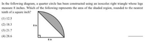 In the following diagram, a quarter circle has been constructed using an isosceles right triangle wh