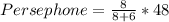 Persephone = \frac{8}{8+6} * 48