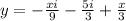 y= -\frac{xi}{9} - \frac{5i}{3} + \frac{x}{3}