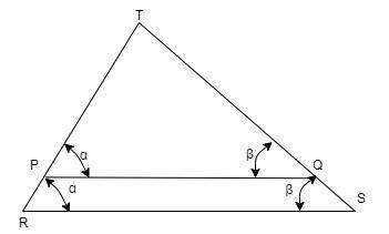 L2.8.2 test (cst):  triangles in the figure, pq is parallel to rs. the length of rp is 5 cm;  the le