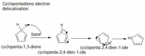 Cyclopentadiene is unusually acidic for a hydrocarbon. why?  cyclopentadiene is aromatic. the conjug